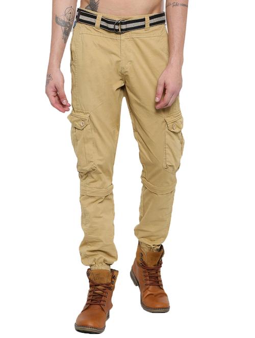 beige cotton joggers - 15402492 - Standard Image - 1