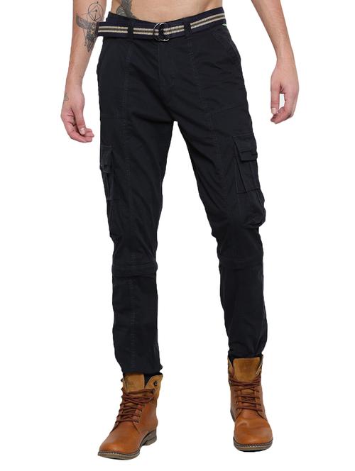 navy blue cotton joggers - 15402507 - Standard Image - 1