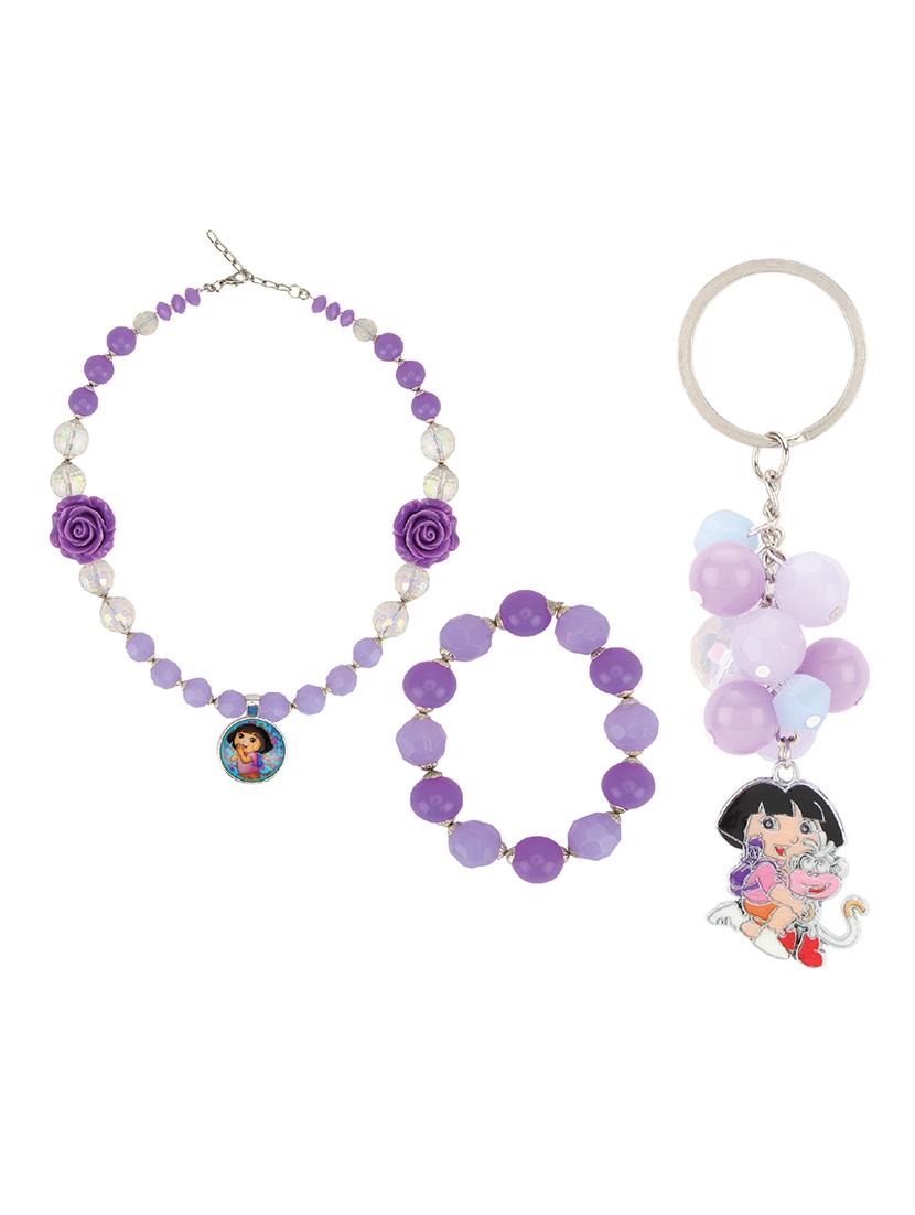 purple plastic necklace set jewellery - 15405886 - Zoom Image - 1
