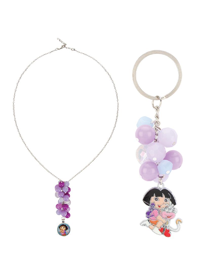 purple plastic necklace set jewellery - 15405889 - Zoom Image - 1