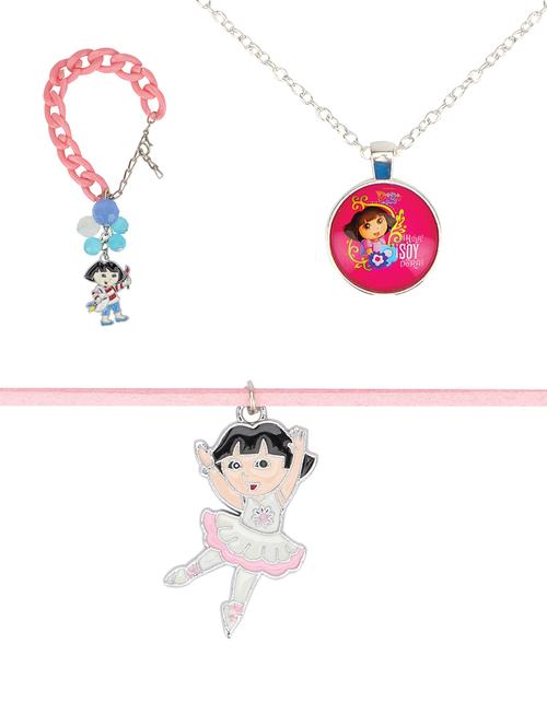 pink plastic necklace set jewellery - 15405895 - Standard Image - 1