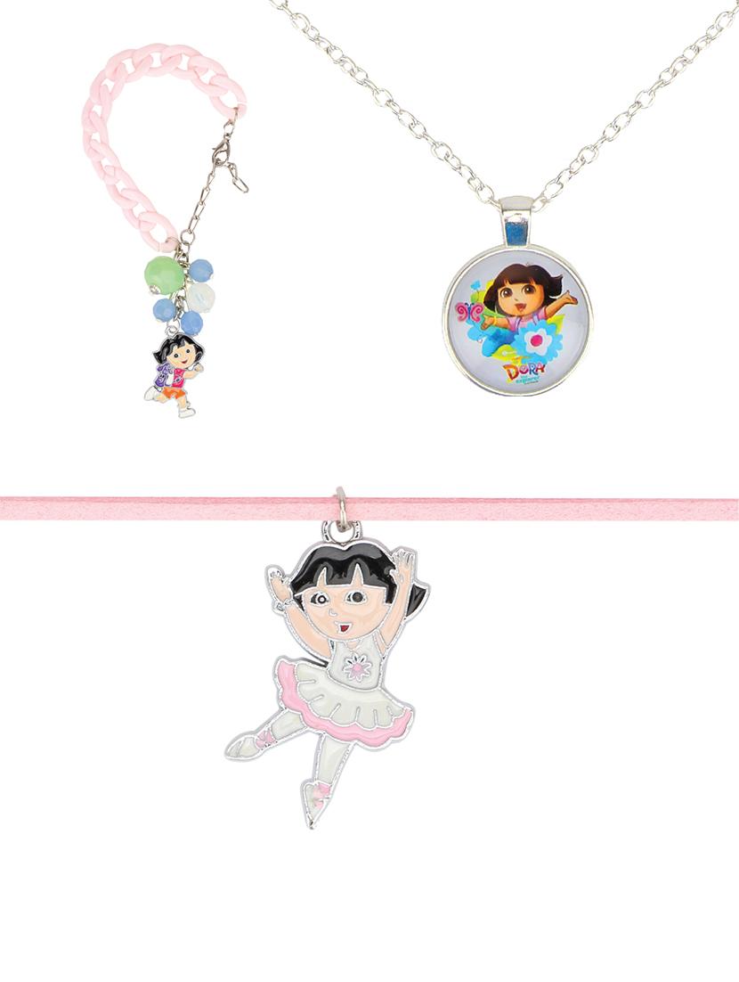 pink plastic necklace set jewellery - 15405896 - Zoom Image - 1