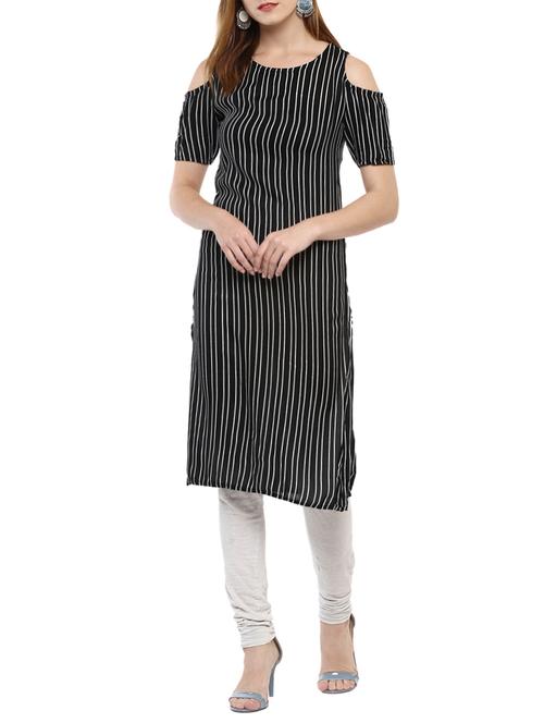 straight stripes kurta - 15406001 - Standard Image - 1