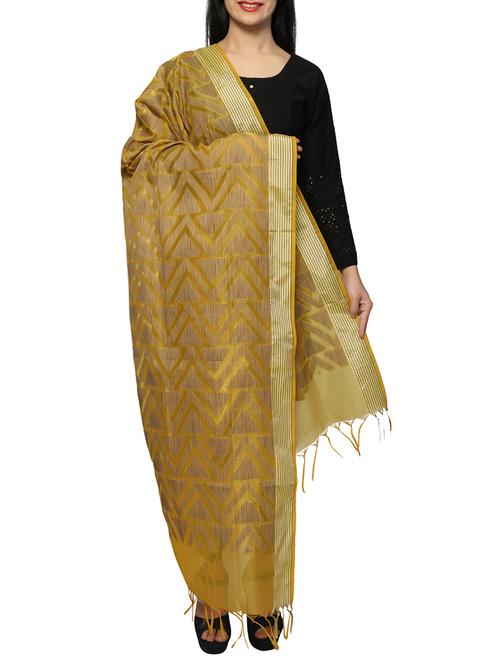 pink cotton blend woven dupatta - 15406101 - Very Small Image - 1