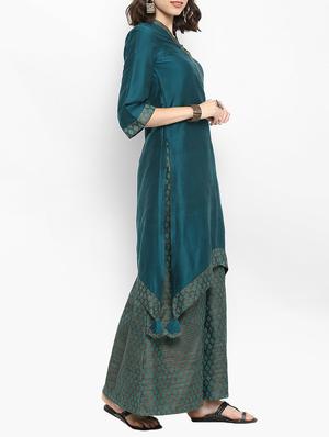 asymmetric tassels kurta - 15406198 - Standard Image - 2
