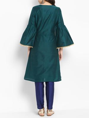 a-line gotta work bell sleeves kurta - 15406227 - Standard Image - 3