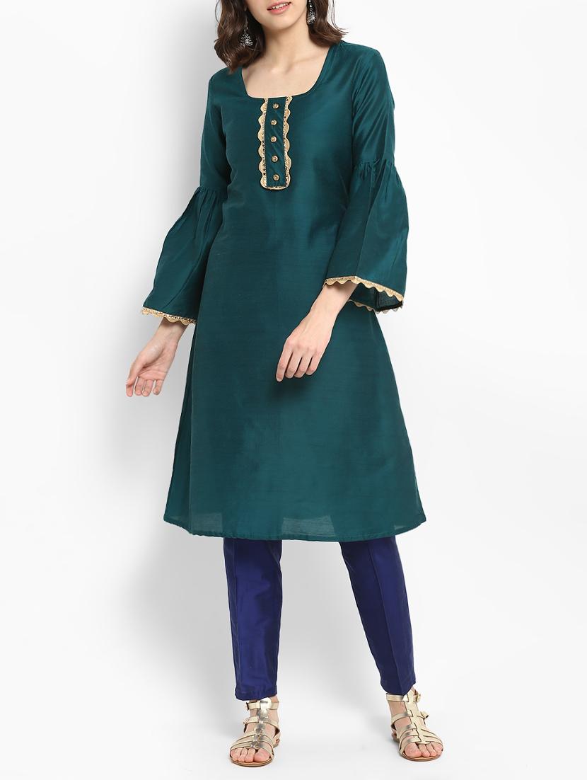 a-line gotta work bell sleeves kurta - 15406227 - Zoom Image - 1