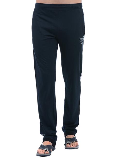 navy blue cotton full length track pant - 15406483 - Standard Image - 1