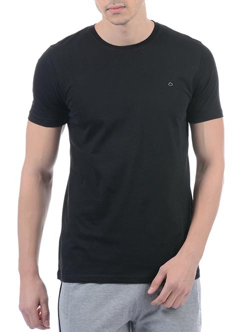 black cotton blend t-shirt - 15406584 - Standard Image - 1