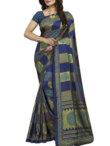 Geometrical printed saree with blouse - 15409951 - Very Small Image - 1