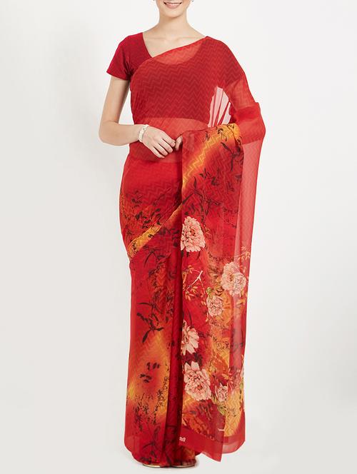 Floral Pallu Printed saree with blouse - 15409970 - Standard Image - 1