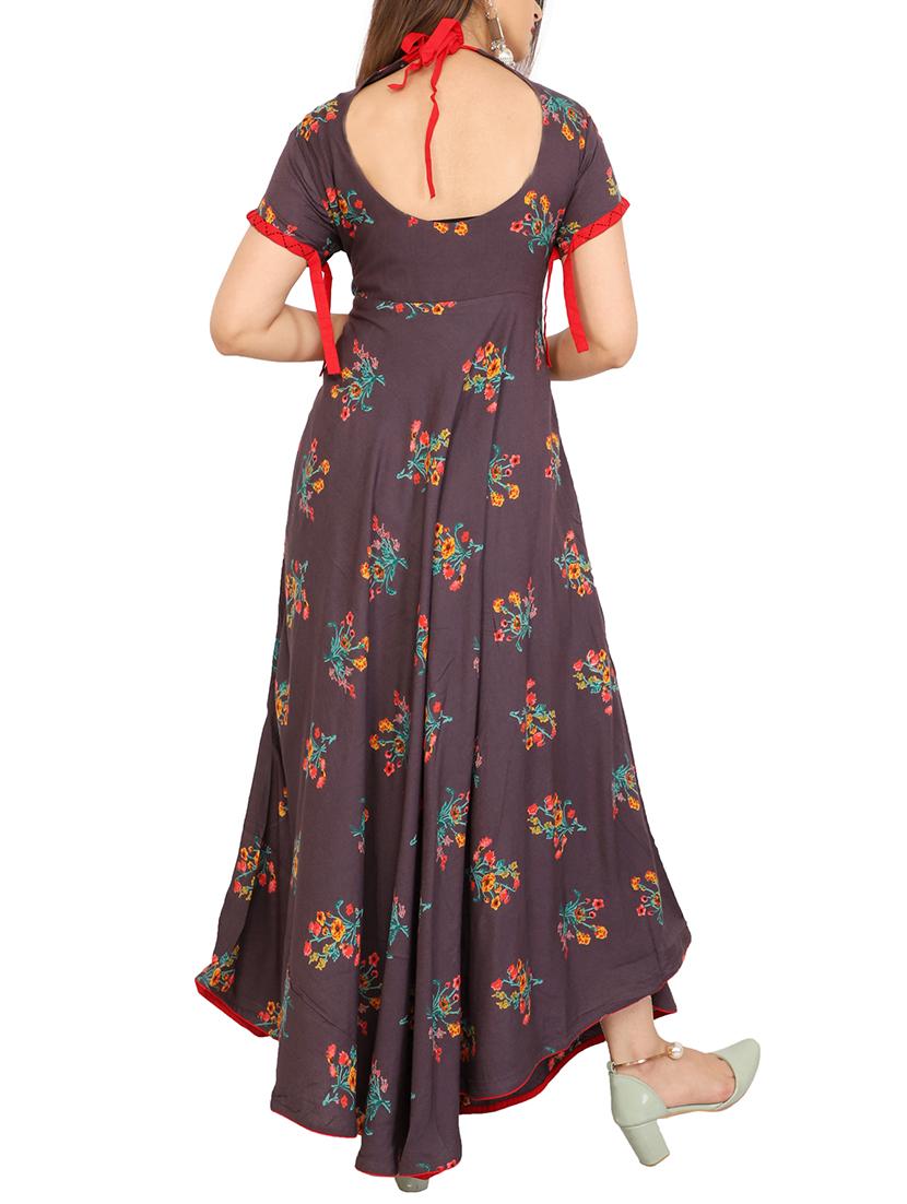 printed flared kurta - 15410140 - Zoom Image - 3