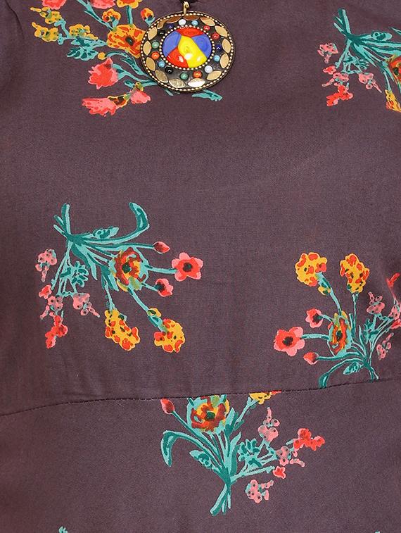 printed flared kurta - 15410140 - Zoom Image - 4