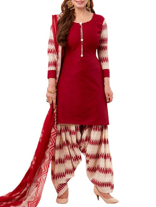 printed unstitched salwar suit - 15410176 - Standard Image - 1