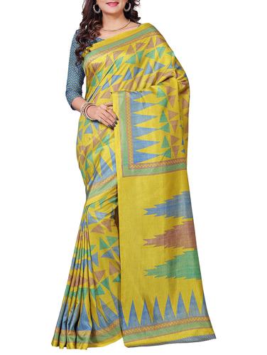 Geometrical printed saree with blouse - 15410209 - Very Small Image - 1