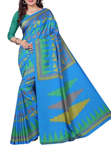 Geometrical printed saree with blouse - 15410210 - Very Small Image - 1