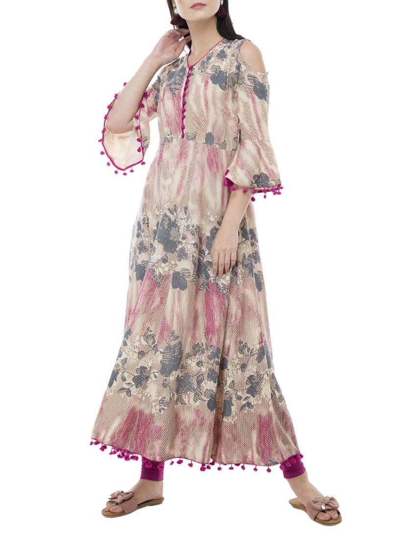 flared tassels kurta - 15410255 - Zoom Image - 1