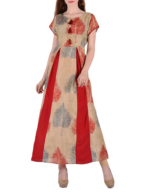 a-line tassels kurta - 15410263 - Standard Image - 1