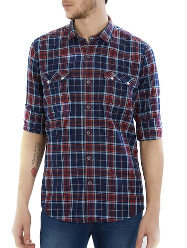blue cotton casual shirt - 15410288 - Very Small Image - 1