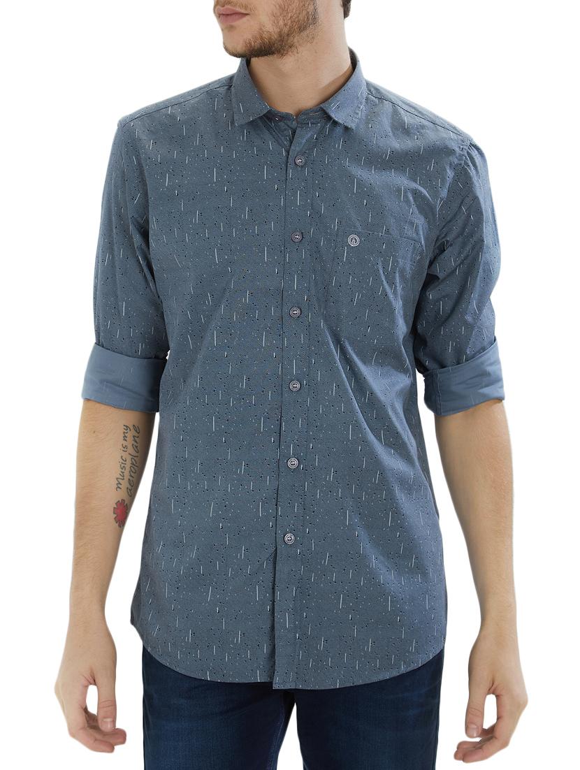 grey cotton casual shirt - 15410289 - Zoom Image - 1