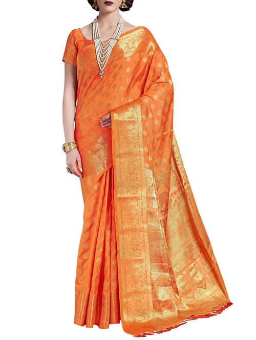 zari weave banarasi saree with tassels with blouse - 15410417 - Standard Image - 1