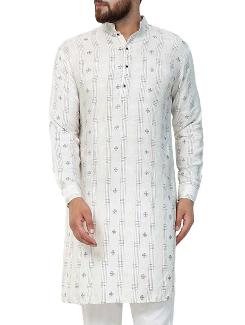 white printed medium kurta - 15410441 - Zoom Image - 1