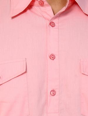 pink solid pathani kurta - 15410443 - Standard Image - 4