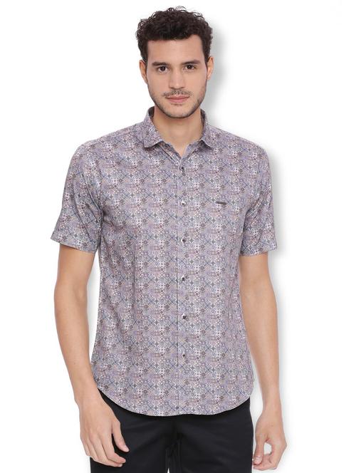 blue cotton casual shirt - 15410567 - Standard Image - 1