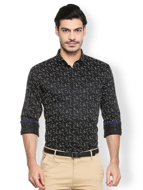 black cotton casual shirt - 15410570 - Standard Image - 1