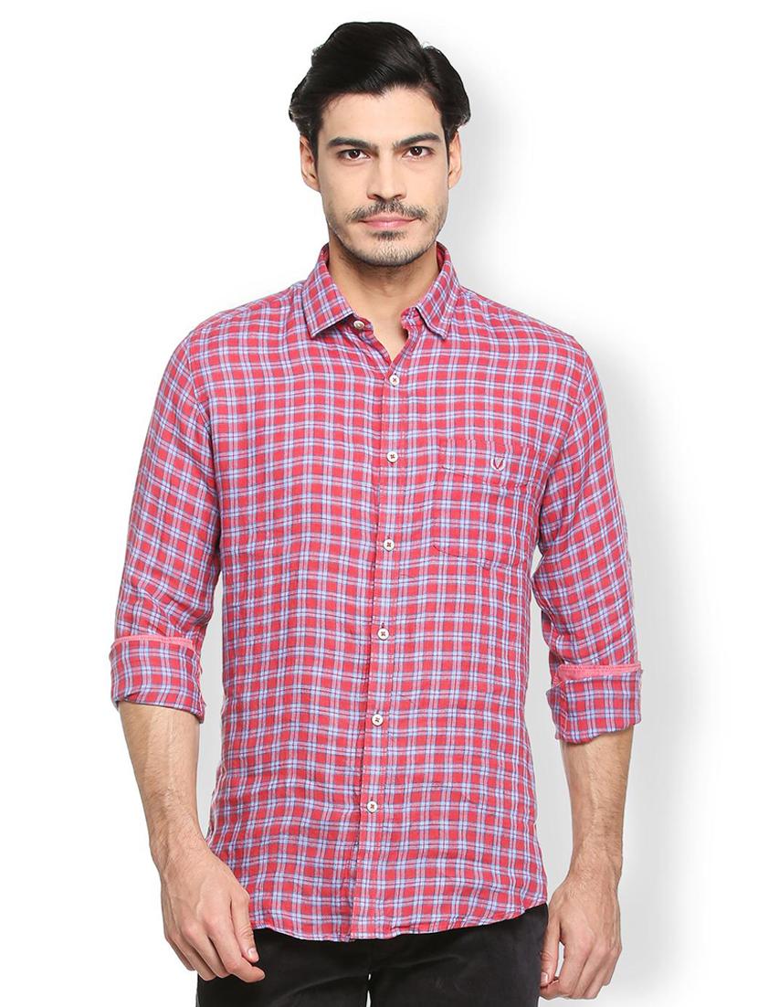 red linen casual shirt - 15410573 - Zoom Image - 1