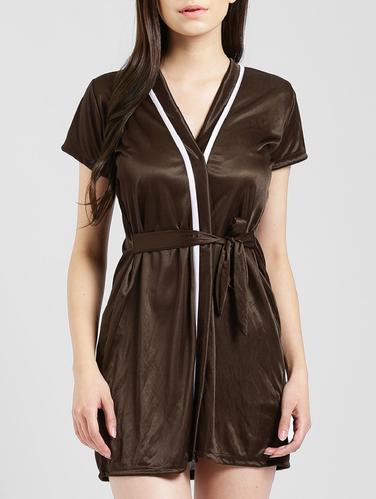 Side tie up sleepwear robe - 15410810 - Very Small Image - 1