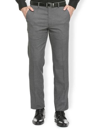grey polyester blend flat front formal trouser - 15410833 - Very Small Image - 1