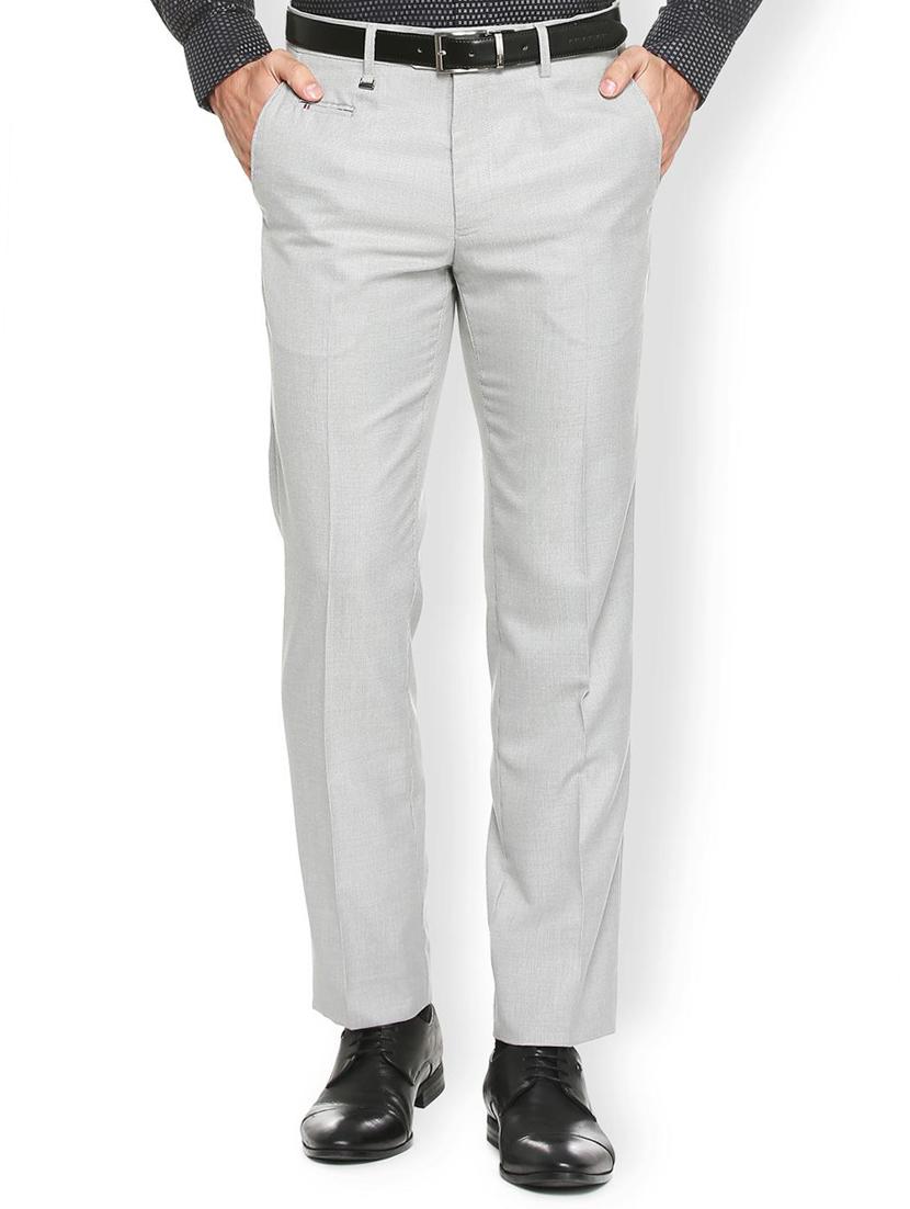 grey polyester blend flat front formal trouser - 15410841 - Zoom Image - 1