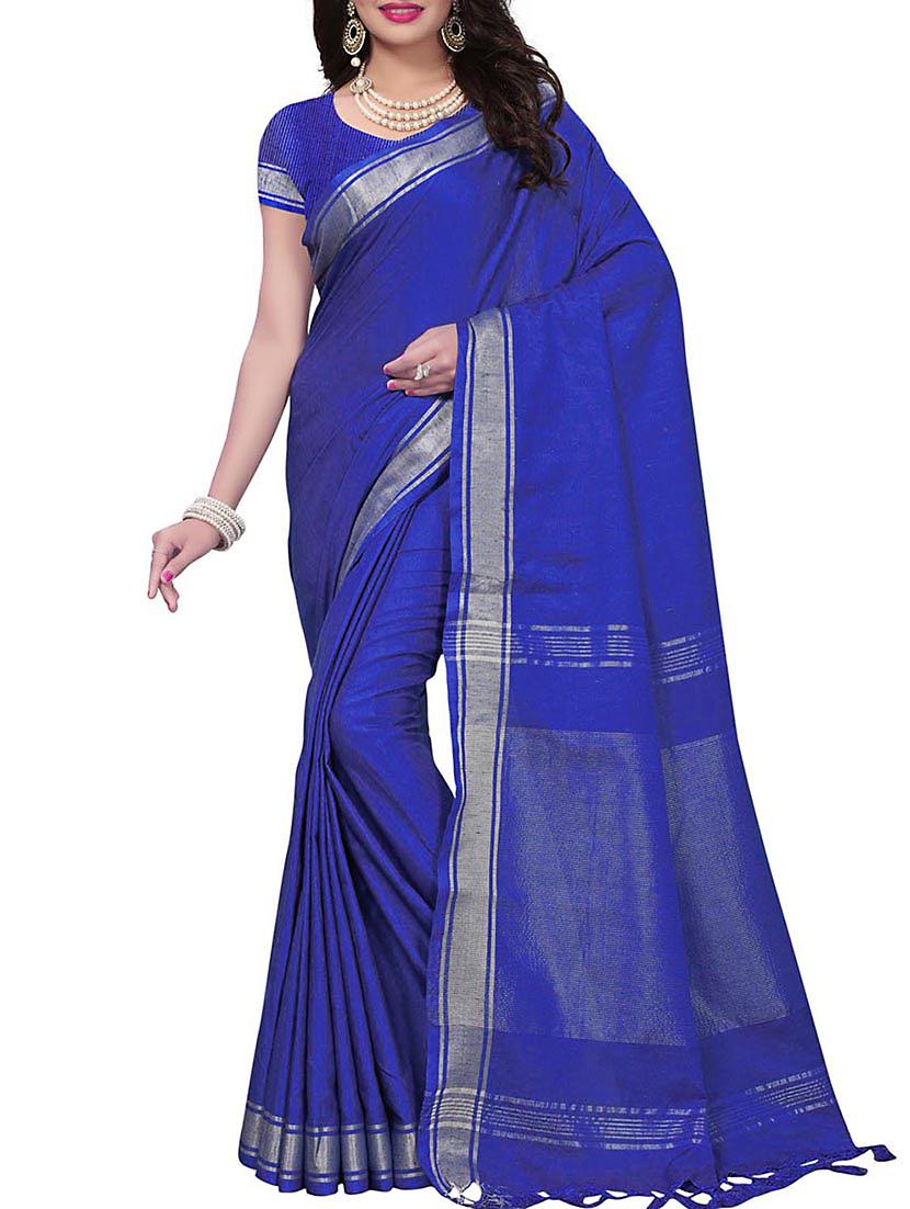 Linen maheshwari saree with blouse - 15410847 - Zoom Image - 1