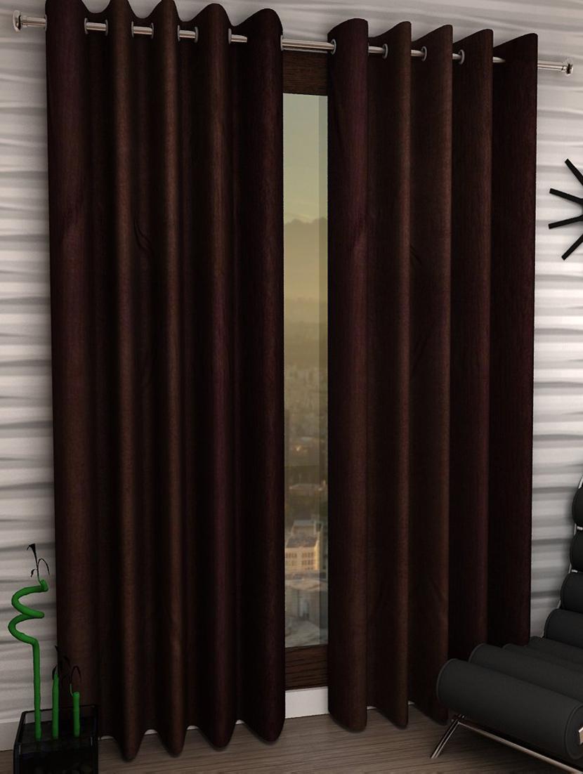 Set of 2 Window Semi-Transparent Eyelet Polyester Curtains - 15410920 - Zoom Image - 1