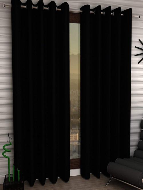 Set of 2 Door Semi-Transparent Eyelet Polyester Curtains - 15410927 - Standard Image - 1