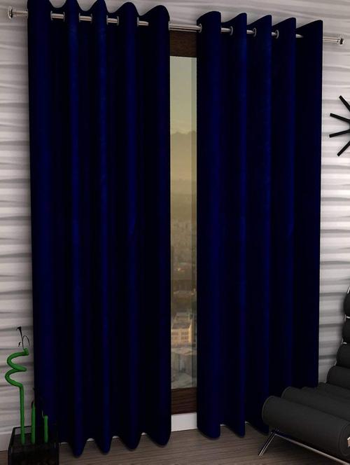 Set of 2 Door Semi-Transparent Eyelet Polyester Curtains - 15410930 - Standard Image - 1