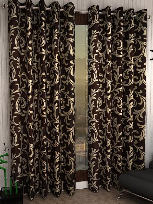 Set of 2 Window Semi-Transparent Eyelet Polyester Curtains - 15410944 - Standard Image - 1