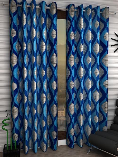 Set of 2 Window Semi-Transparent Eyelet Polyester Curtains - 15410953 - Standard Image - 1