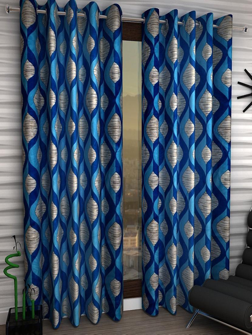 Set of 2 Door Semi-Transparent Eyelet Polyester Curtains - 15410954 - Zoom Image - 1