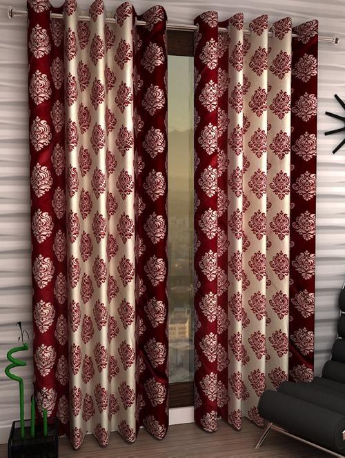 Set of 2 Door Semi-Transparent Eyelet Polyester Curtains - 15410963 - Standard Image - 1