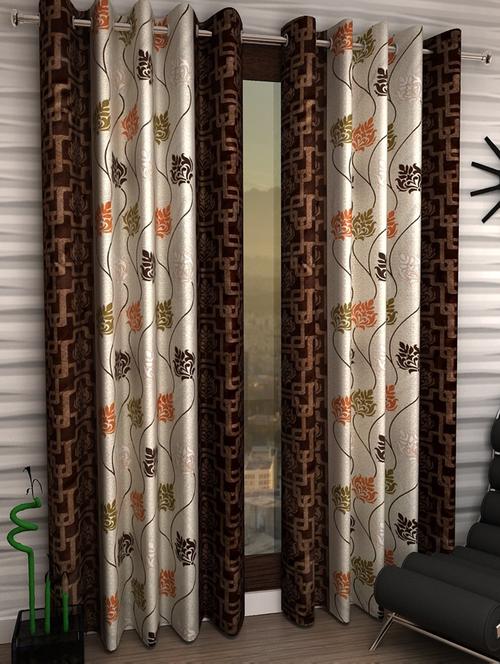 Set of 2 Window Semi-Transparent Eyelet Polyester Curtains - 15410983 - Standard Image - 1