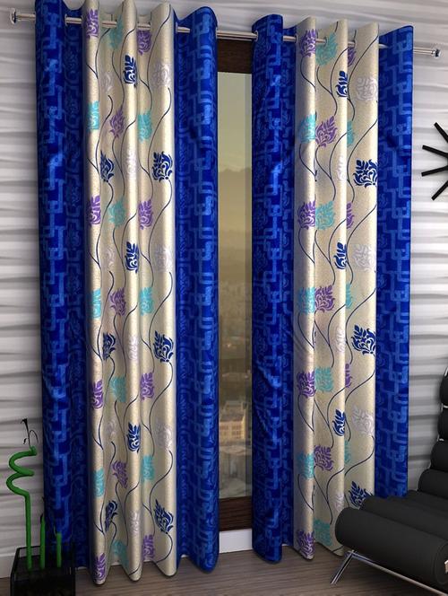 Set of 2 Door Semi-Transparent Eyelet Polyester Curtains - 15410990 - Standard Image - 1