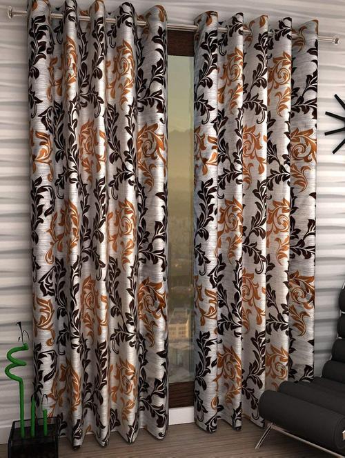 Set of 2 Door Semi-Transparent Eyelet Polyester Curtains - 15410993 - Standard Image - 1