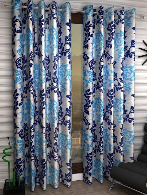 Set of 2 Window Semi-Transparent Eyelet Polyester Curtains - 15410995 - Standard Image - 1