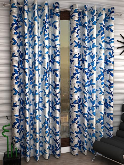 Set of 2 Long Door Semi-Transparent Eyelet Polyester Curtains - 15411003 - Standard Image - 1