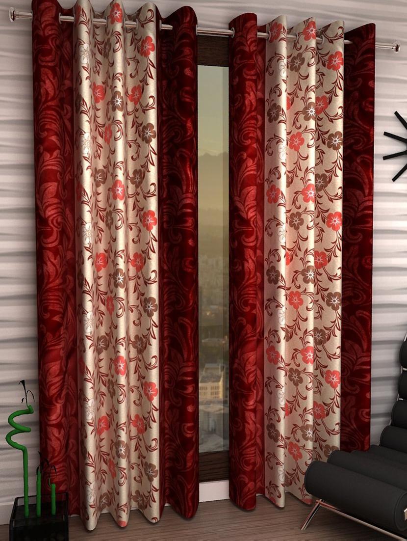 Set of 2 Door Semi-Transparent Eyelet Polyester Curtains - 15411008 - Zoom Image - 1
