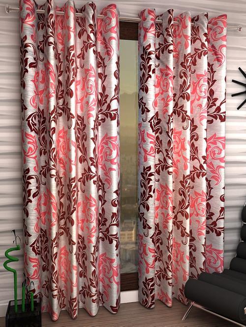 Set of 2 Long Door Semi-Transparent Eyelet Polyester Curtains - 15411013 - Standard Image - 1