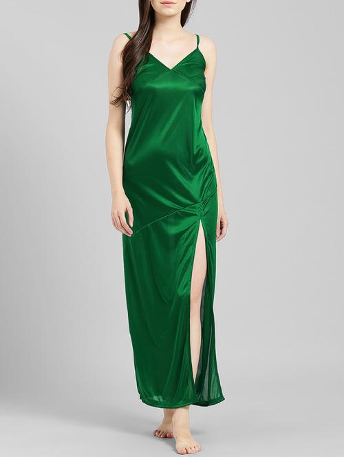 Sweetheart neck side slit nighty - 15411057 - Standard Image - 1
