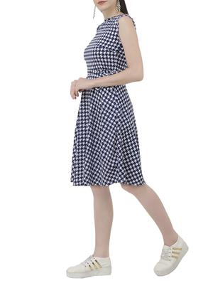 houndstooth fit and flare belted dress - 15411122 - Standard Image - 2